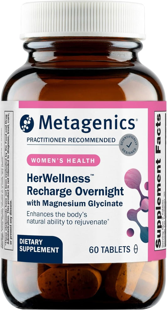 HerWellness Recharge Overnight with Magnesium Glycinate | Restorative Sleep & Recharged Mornings