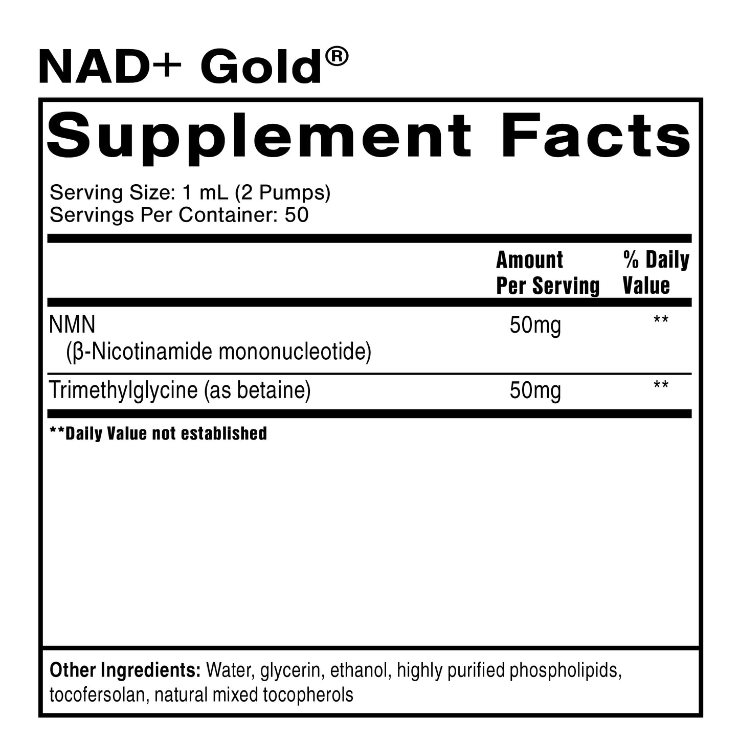 NAD + Gold Liposomal | Support Metabolism, Energy, Brain Health