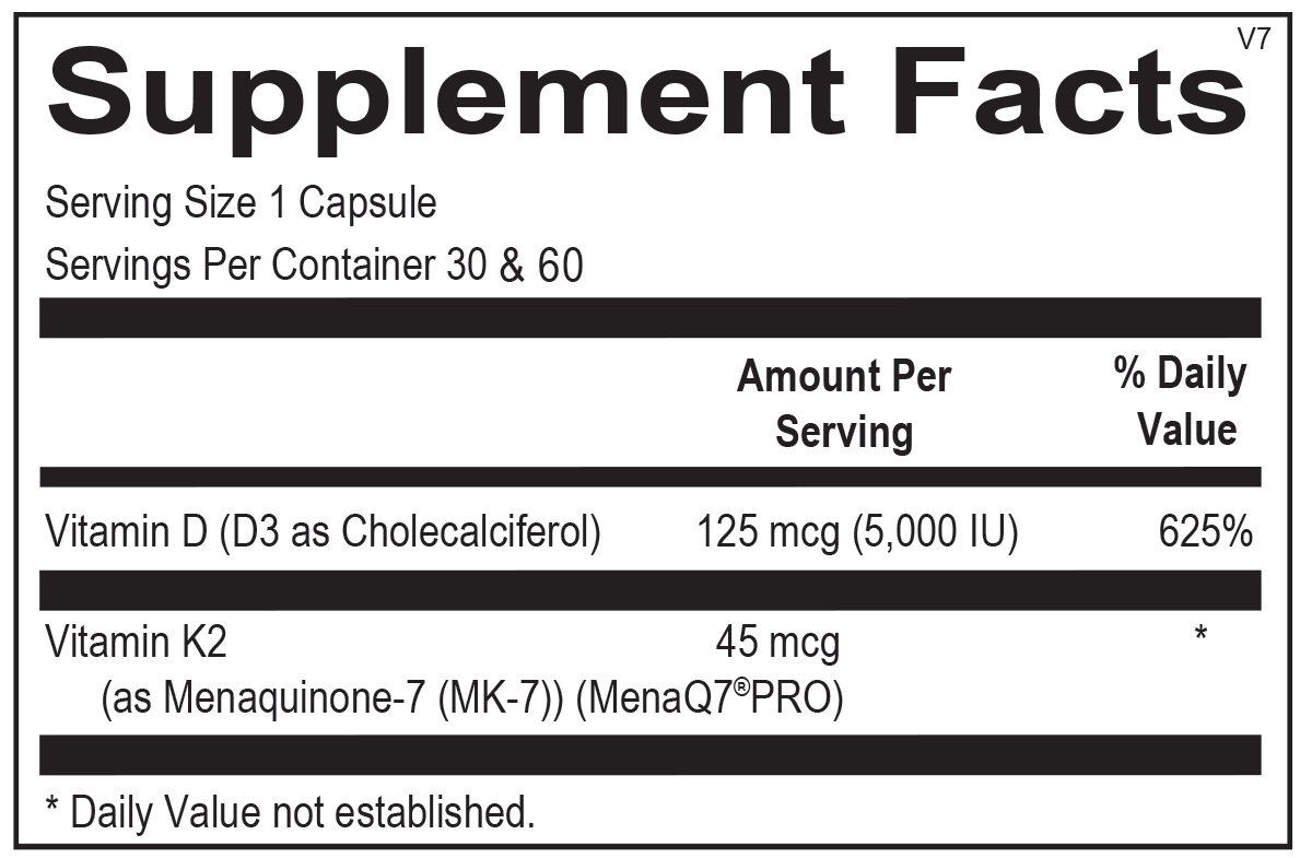 Vitamin D3 with K2 45mcg | Promotes Bone Health and Proper Calcium Storage